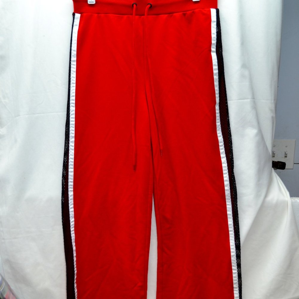 Forever 21 Long Knit Red pants with Black & white stripe Small Size 8